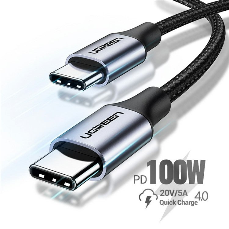 UGREEN 70427 for iPhone 15 Series 100W 4.0 PD USB C to USB C Fast Charging Cable Nylon Braided Type-C Cable for Samsung S20 / MacBook / iPad Pro (1m)