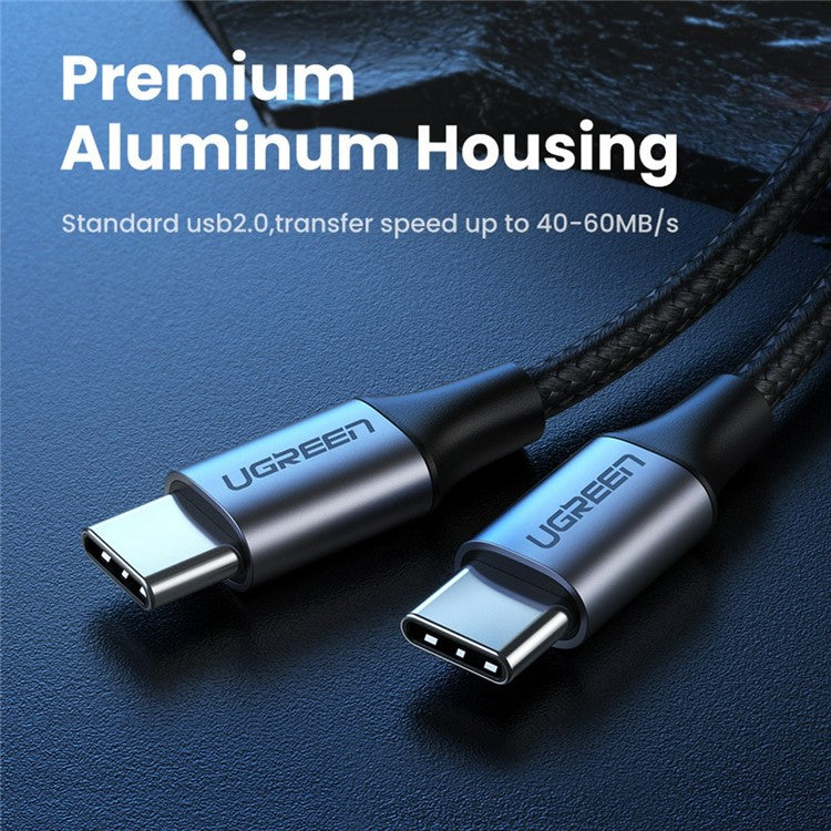 UGREEN 70427 for iPhone 15 Series 100W 4.0 PD USB C to USB C Fast Charging Cable Nylon Braided Type-C Cable for Samsung S20 / MacBook / iPad Pro (1m)