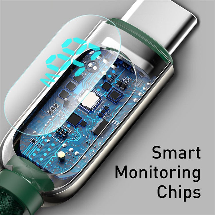 BASEUS Display Fast Charging Data Cable USB to Type-C 66W 2m - Dark Green