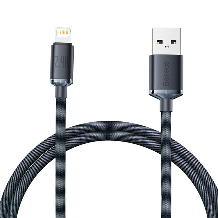 BASEUS Crystal Shine Series 2.4A Fast Charging USB to iP Data Cable 1.2m - Black
