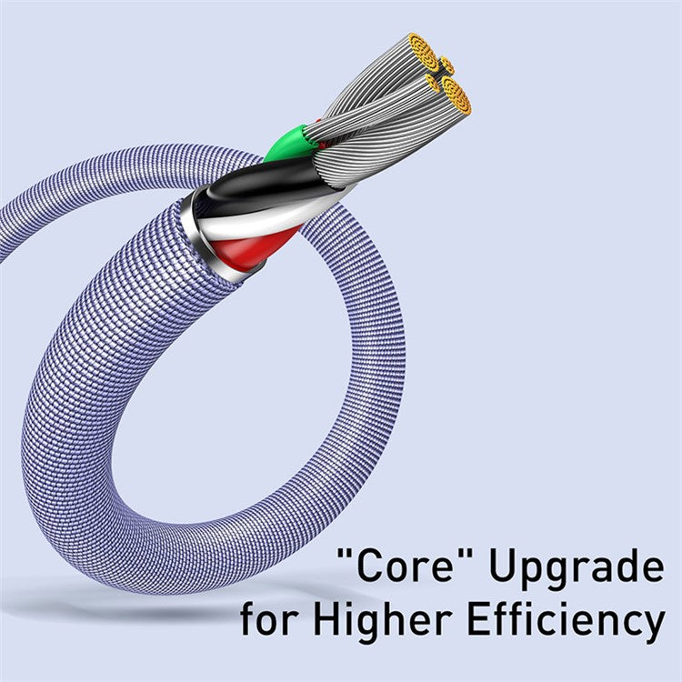 BASEUS Crystal Shine Series 2.4A Fast Charging USB to iP Data Cable 1.2m - Purple