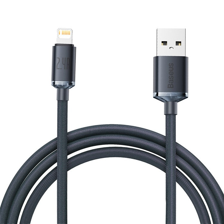 BASEUS Crystal Shine Series 2.4A Fast Charging USB to iP Data Cable 2m - Black