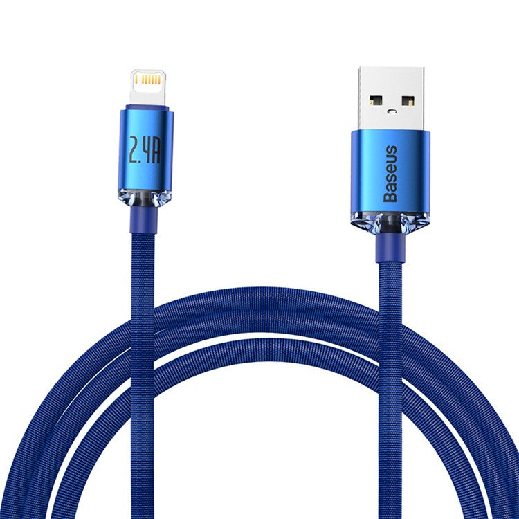 BASEUS Crystal Shine Series 2.4A Fast Charging USB to iP Data Cable 2m - Blue