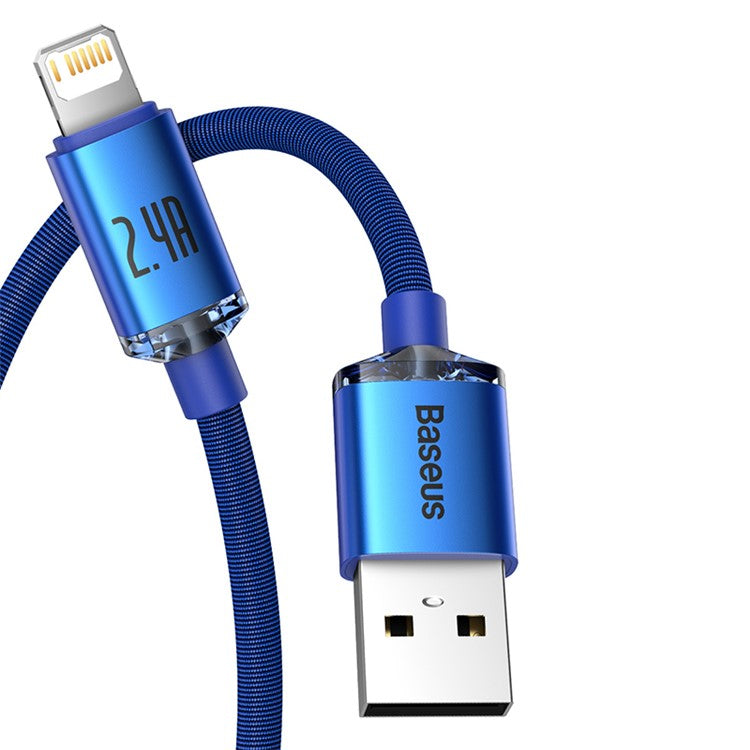 BASEUS Crystal Shine Series 2.4A Fast Charging USB to iP Data Cable 2m - Blue