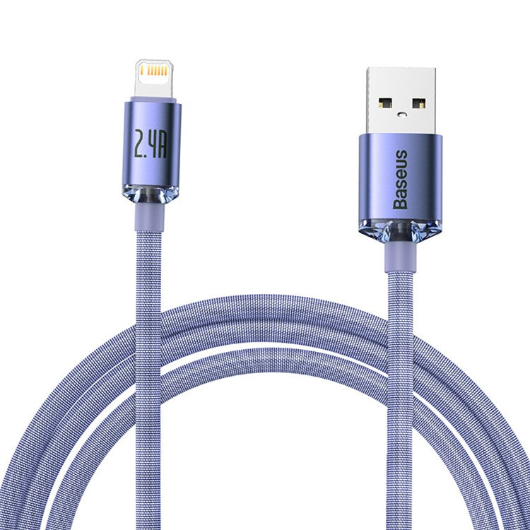 BASEUS Crystal Shine Series 2.4A Fast Charging USB to iP Data Cable 2m - Purple