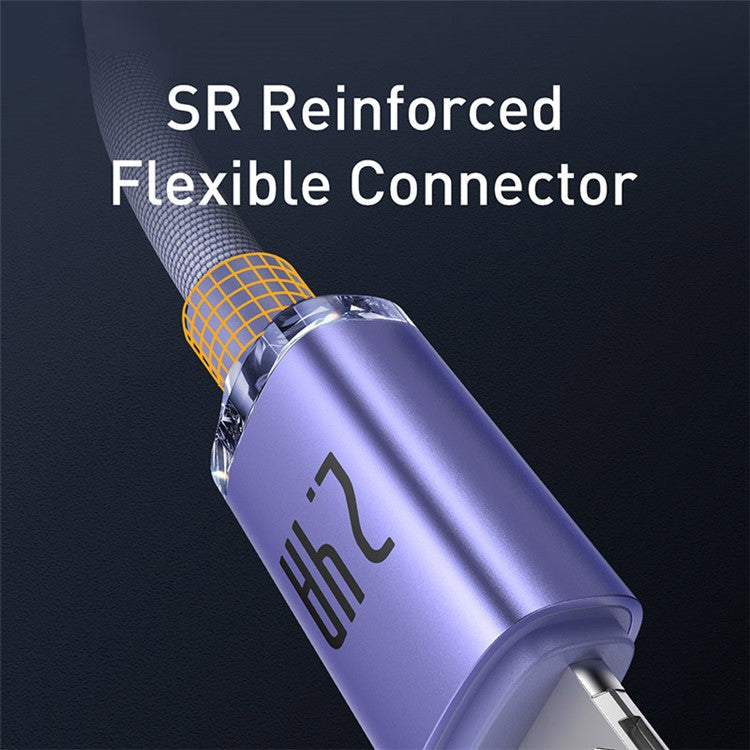BASEUS Crystal Shine Series 2.4A Fast Charging USB to iP Data Cable 2m - Purple