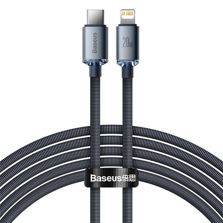 BASEUS Crystal Shine Series 20W 2m Fast Charging Type-C to iP Data Cable - Black