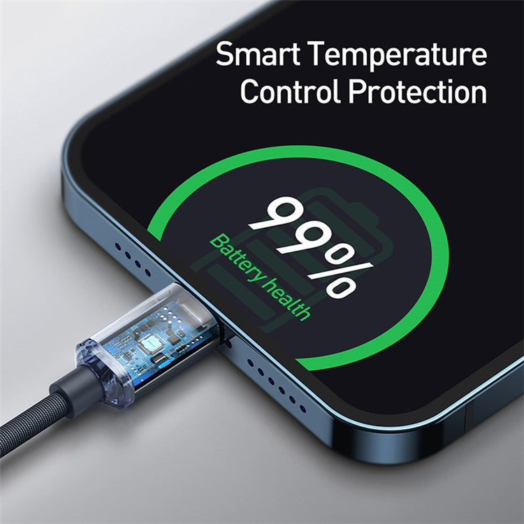 BASEUS Crystal Shine Series 20W 2m Fast Charging Type-C to iP Data Cable - Black