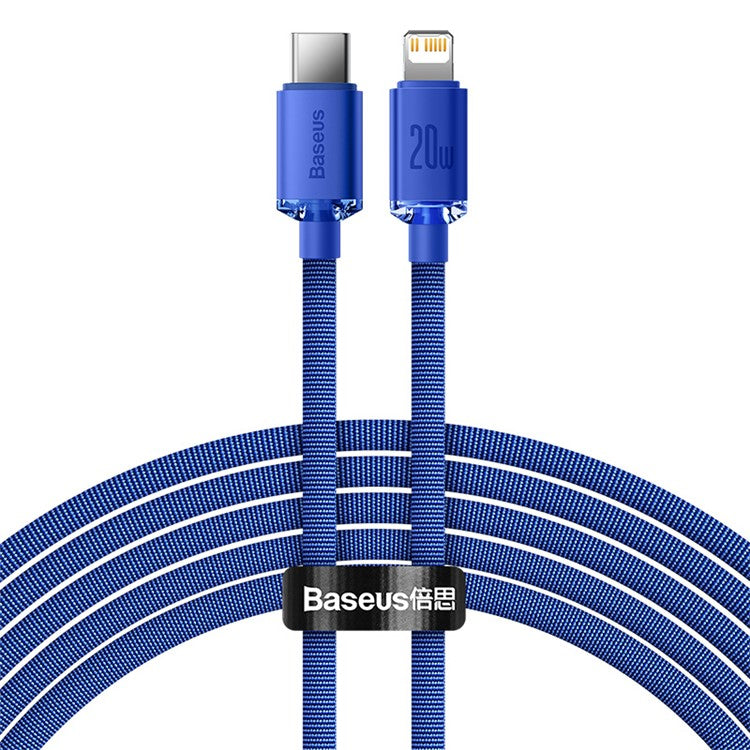 BASEUS Crystal Shine Series 20W 2m Fast Charging Type-C to iP Data Cable - Blue