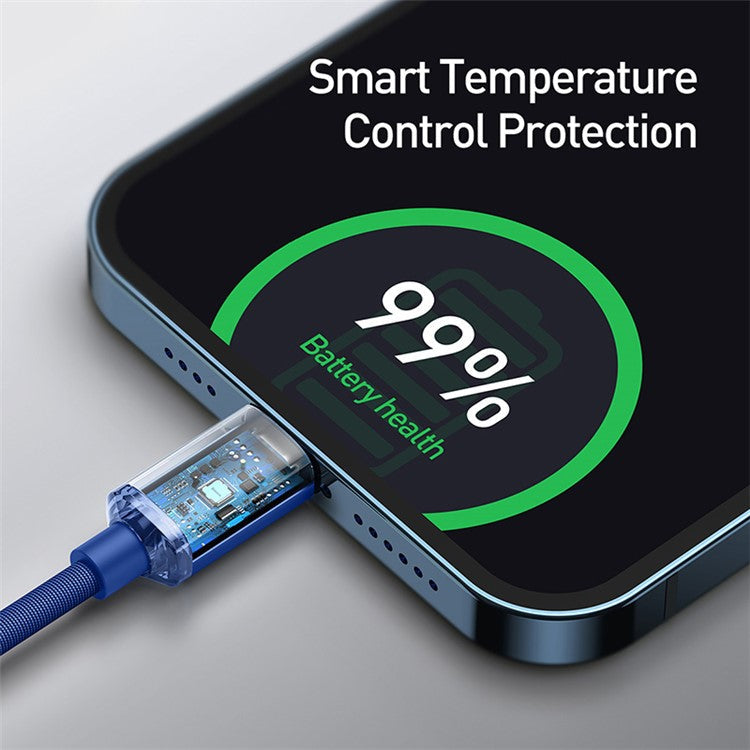 BASEUS Crystal Shine Series 20W 2m Fast Charging Type-C to iP Data Cable - Blue