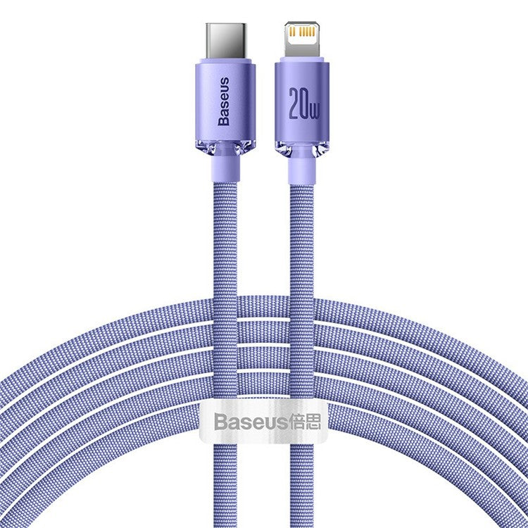 BASEUS Crystal Shine Series 20W 2m Fast Charging Type-C to iP Data Cable - Purple