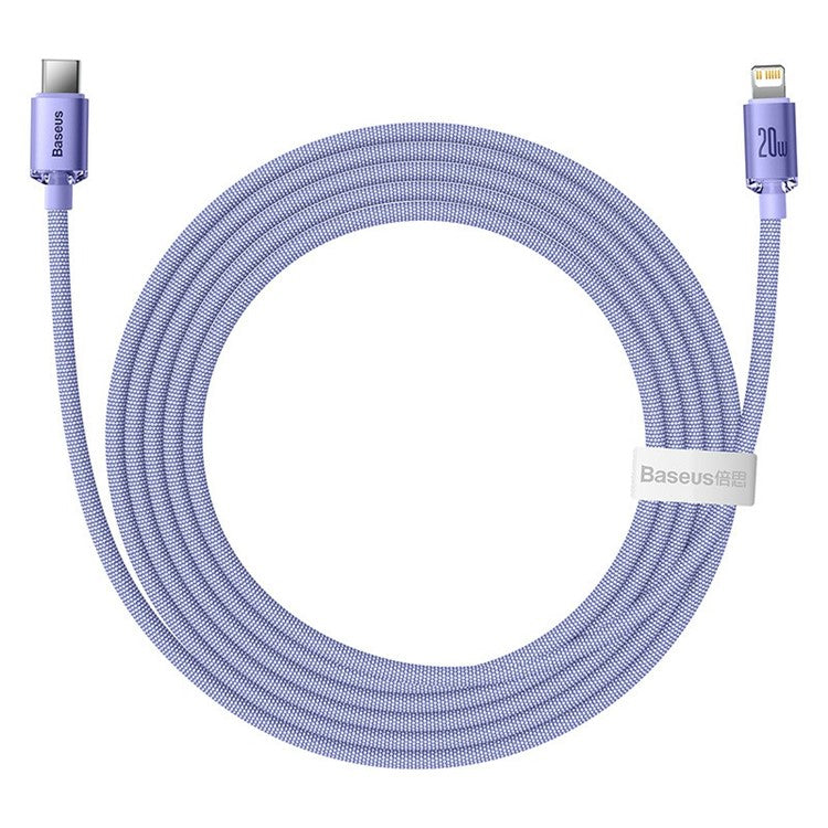 BASEUS Crystal Shine Series 20W 2m Fast Charging Type-C to iP Data Cable - Purple