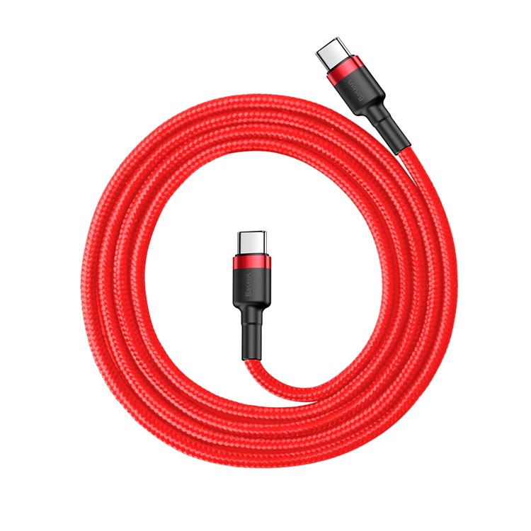BASEUS Cafule 1m for iPhone 15 Series Type-C PD2.0 60W Flash Charging Data Cable (20V 3A) - Red