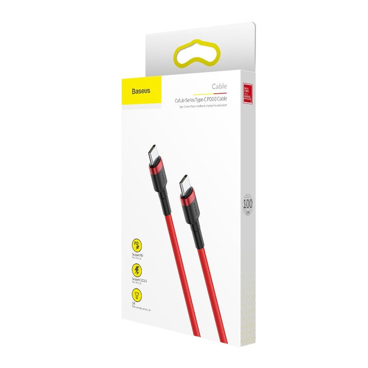 BASEUS Cafule 1m for iPhone 15 Series Type-C PD2.0 60W Flash Charging Data Cable (20V 3A) - Red