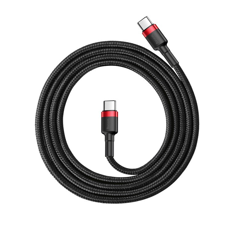 BASEUS Cafule 1m for iPhone 15 Series Type-C PD2.0 60W Flash Charging Data Cable (20V 3A) - Red / Black