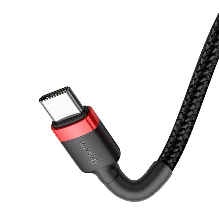 BASEUS Cafule 1m for iPhone 15 Series Type-C PD2.0 60W Flash Charging Data Cable (20V 3A) - Red / Black