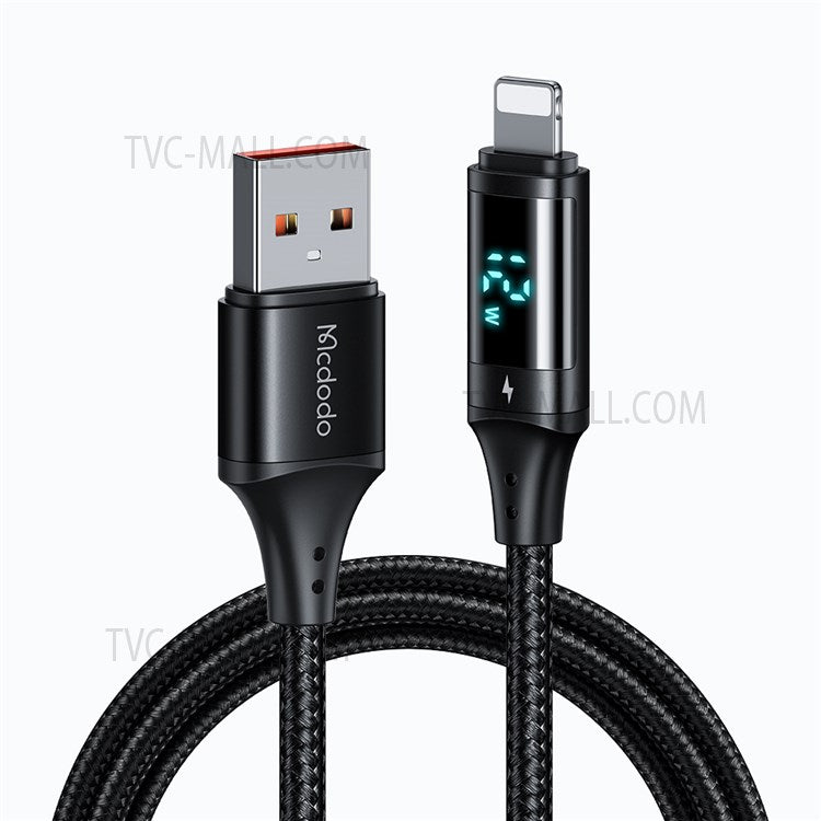 MCDODO MDD CA-1060 1.2m 480Mbps Data Transmission Lightning Port Charging Cable Wire - Black