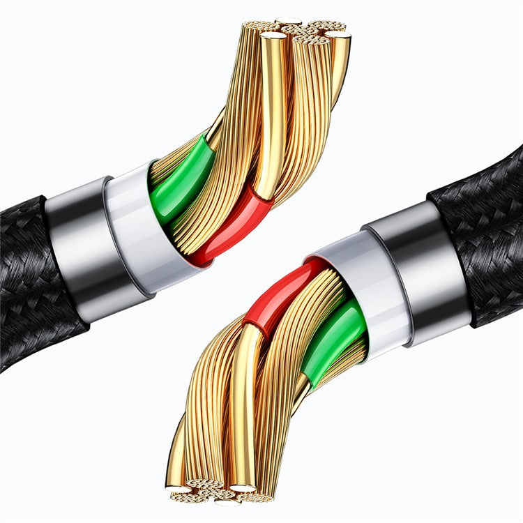 MCDODO CA-1070 1.2m USB A to Micro USB Cable 3A LED Display Charging Cord 480Mbps Data Transmission Cable - Black