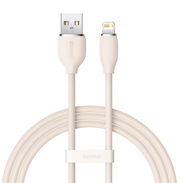 BASEUS Liquid Silicone Gel USB to iP 1.2m Charging Cable 2.4A Fast Charging Cord 480Mbps Data Transmission Cable - Pink