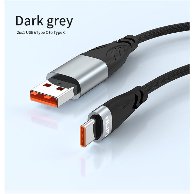 ADC-008 for iPhone 15 Series 1m 2 in 1 USB+Type-C to Type-C 100W Flash Charging Data Cable