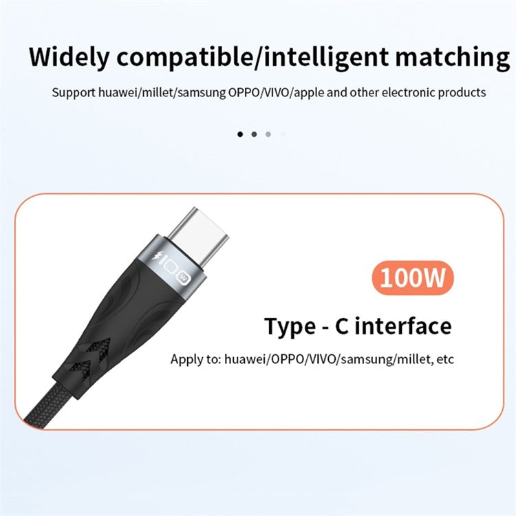 ADC-008 for iPhone 15 Series 1m 2 in 1 USB+Type-C to Type-C 100W Flash Charging Data Cable
