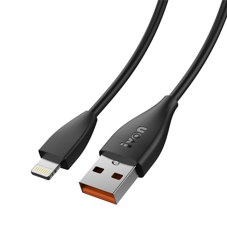IVON CA87 USB to Lightning Fast Charging Cable 8 Pin Data TPE Tangle-free Cord, 1m - Black