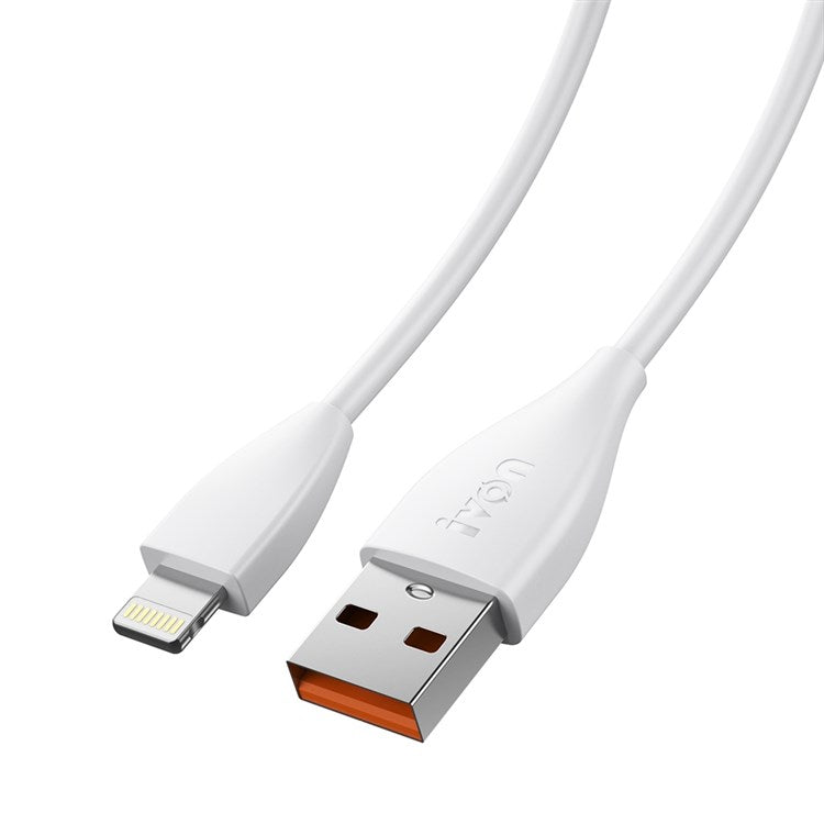 IVON CA87 USB to Lightning Fast Charging Cable 8 Pin Data TPE Tangle-free Cord, 1m - White