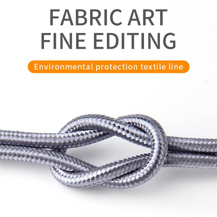 IVON CA89 1m USB to Lightning 8 Pin Charging Cord Braided Design for iPhone 2.1A Fast Charger Data Transfer Cord - Grey