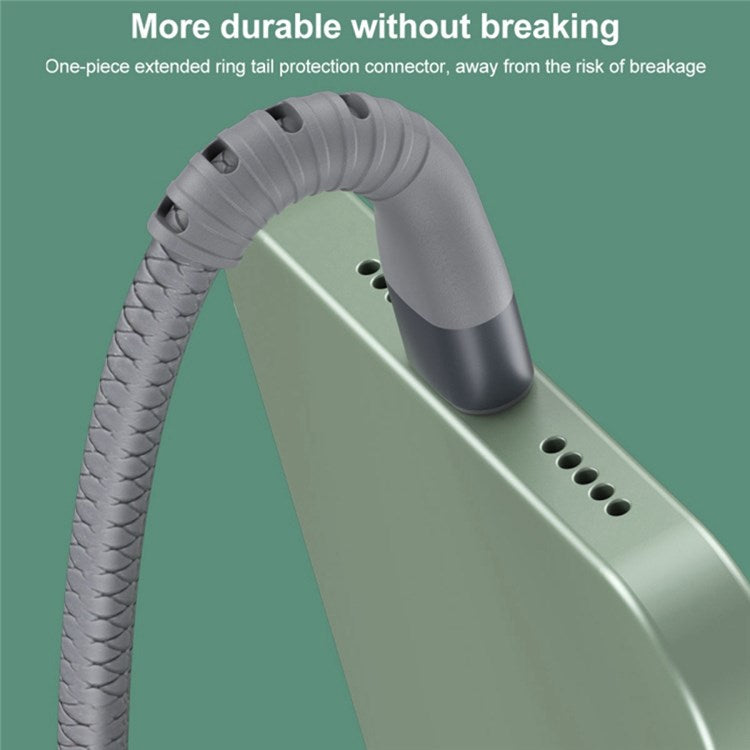 IVON CA92 1.5m USB to Micro USB Data Cord 2.4A Flexible Rubber Cable - Grey