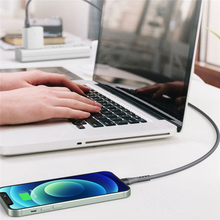 IVON CA92 1.5m USB to Micro USB Data Cord 2.4A Flexible Rubber Cable - Grey