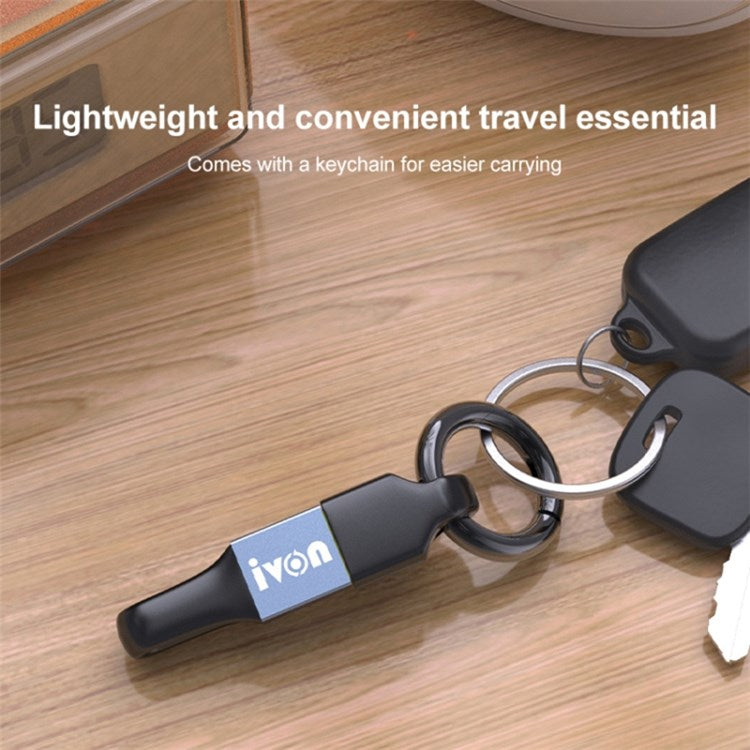 IVON CA90 14.5cm 3.1A USB to Micro USB TPE Data Cable with Keychain - Gold