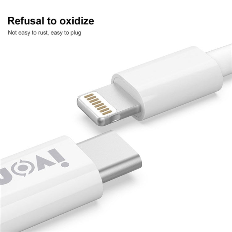 IVON CA93 1m PD 20W Fast Charging Wire Type-C to 8 Pin TPE Data Cable