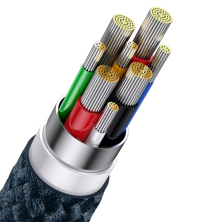 BASEUS Flash Series II One-for-Three Fast Charging Cable Type-C to Micro+iP+Type-C 100W Wire, 1.5m - Blue