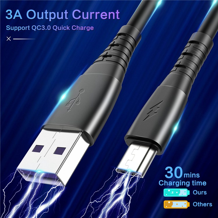 3A Micro USB Telescopic Spring Coil USB Charging Cord Data Transmission Cable