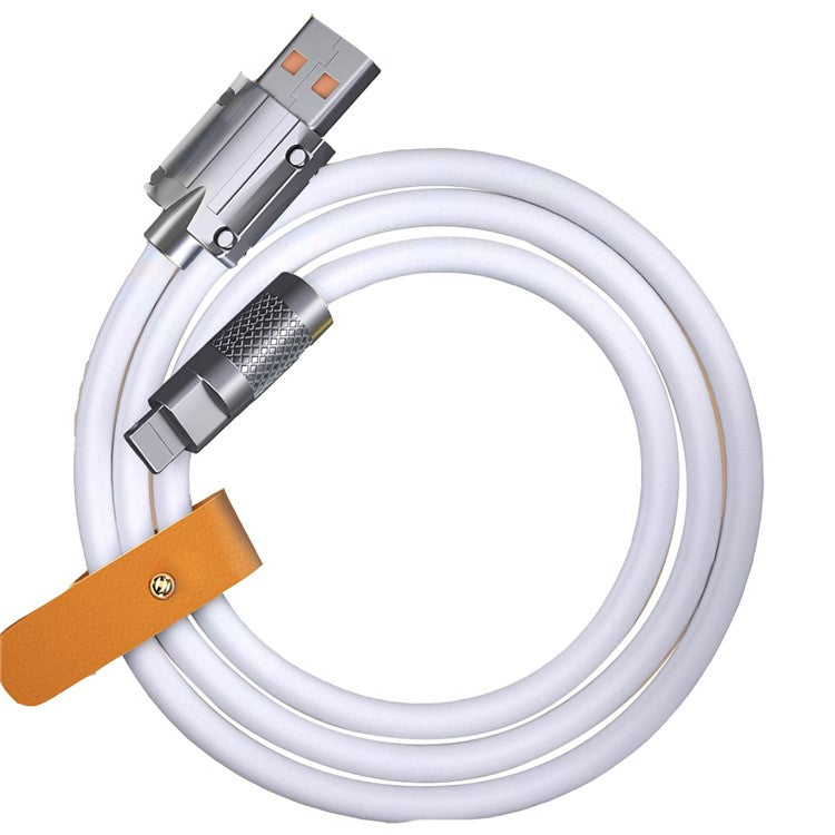 1.5m 120W USB to Lightning Data Cable Metal Joint Liquid Silicone Super Fast Charging Phone Cable - White