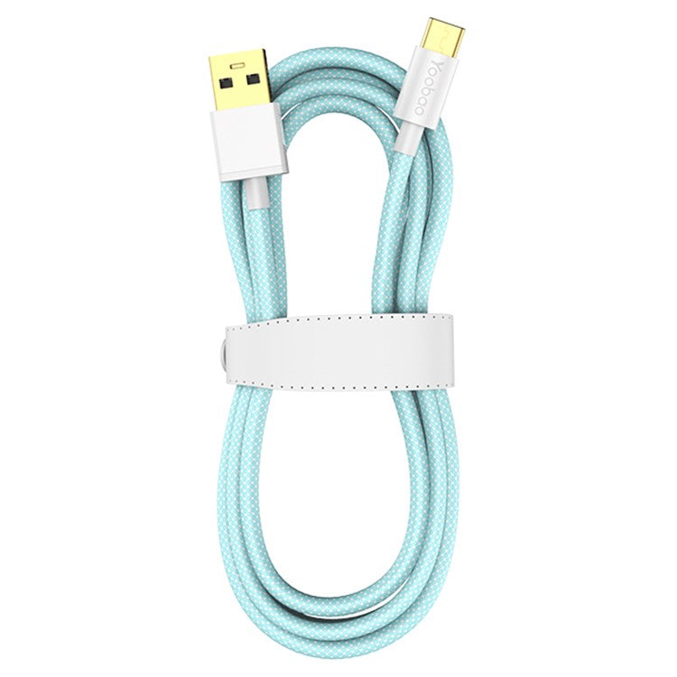 YOOBAO V3 for iPhone 15 Series 2m USB to Type-C Charging Line Nylon Braided 66W Fast Charging Data Transmission Cable - Blue