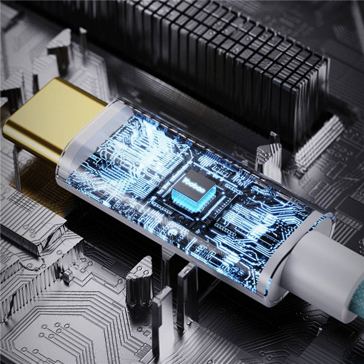 YOOBAO V3 for iPhone 15 Series 2m USB to Type-C Charging Line Nylon Braided 66W Fast Charging Data Transmission Cable - Blue