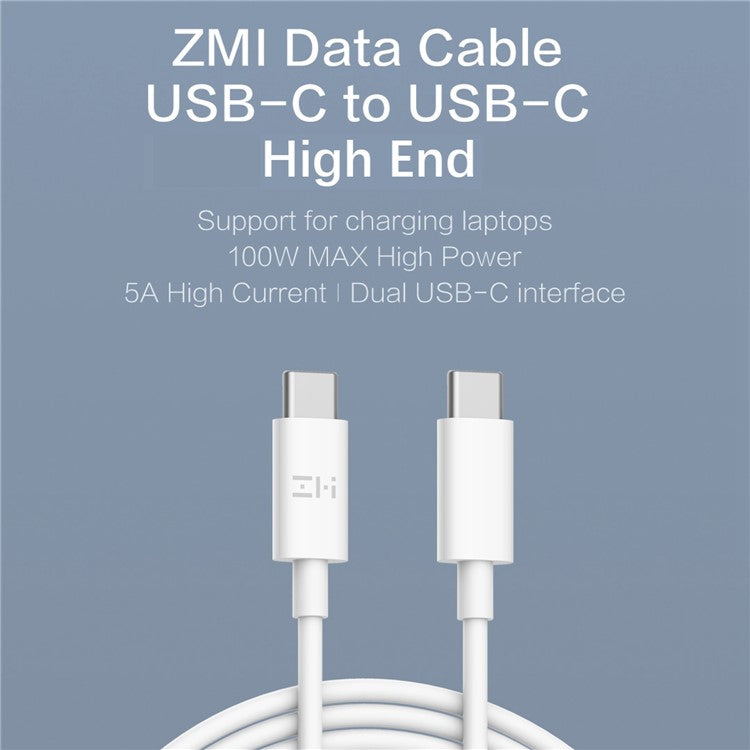 ZMI AL308E for iPhone 15 Series 1.5m Data Cable Type-C to Type-C 5A / 100W Fast Charging Wire, High-end Version - White