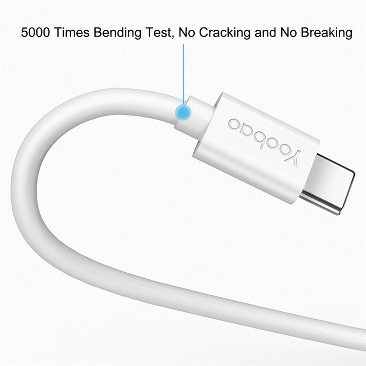 YOOBAO YB-401C for iPhone 15 Series 1.2m 5A High Current Fast Charging Data Cable USB-A to Type-C TPE Round Wire