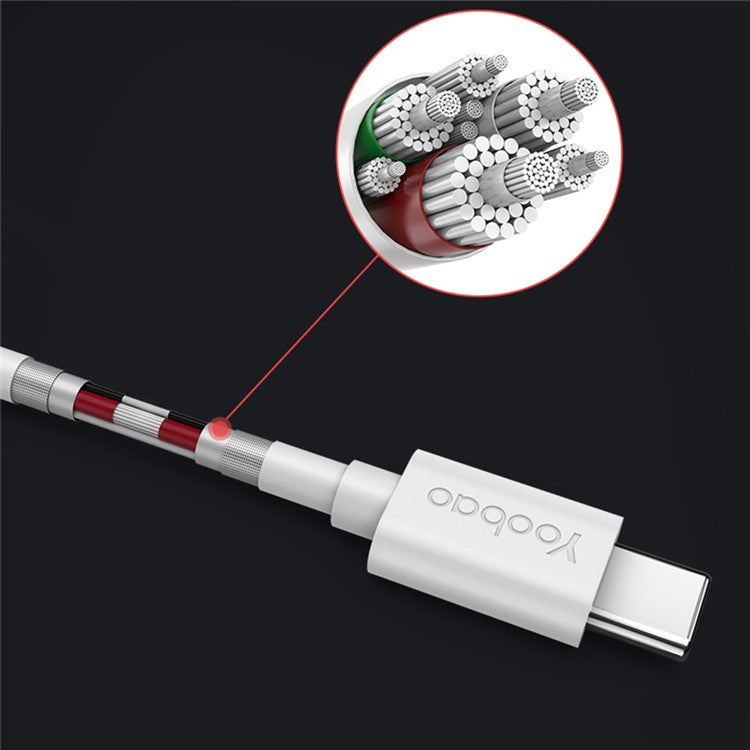 YOOBAO YB-401C for iPhone 15 Series 1.2m 5A High Current Fast Charging Data Cable USB-A to Type-C TPE Round Wire
