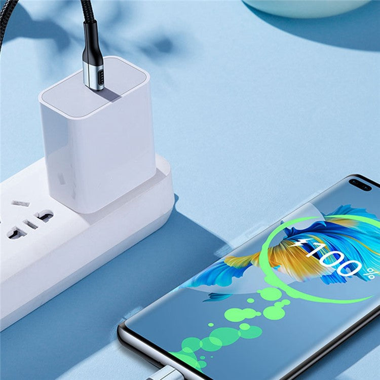 XUNDD for iPhone 15 Series 1m PD 20W USB-A to Type-C Braided Cable for Fast Charging and Data Transfer - Black