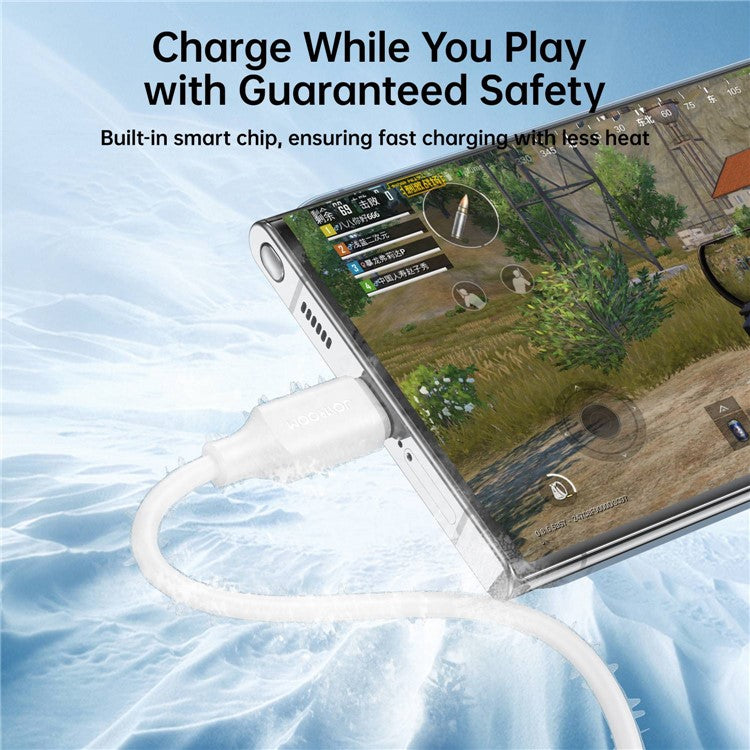 JOYROOM S-UC027A92 2m Premium Series for iPhone 16-15 Series USB-A to Type-C 3A Fast Charging Cable Support Data Transfer - White