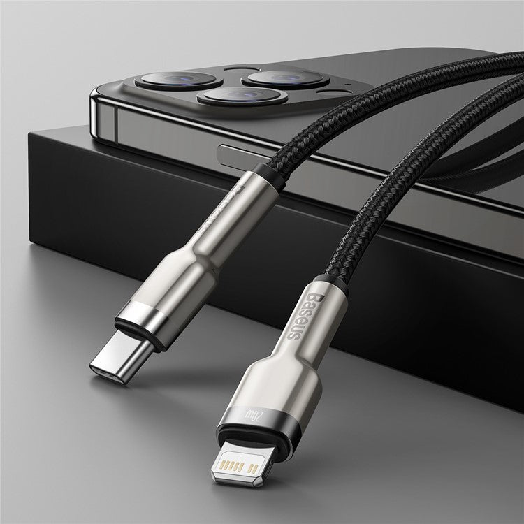 BASEUS Cafule Serires Metal Data Cable Type-C to 7Pin PD 20W 0.25m Fast Charging Cable for iPhone