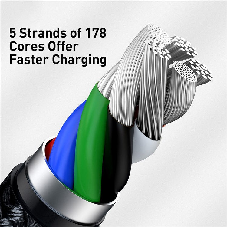 BASEUS Cafule Serires Metal Data Cable Type-C to 7Pin PD 20W 0.25m Fast Charging Cable for iPhone