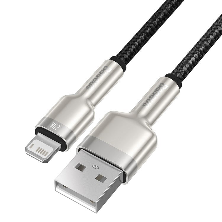 BASEUS Cafule Series Metal Data Cable USB to iP 2.4A Fast Charging Cord for iPhone - Black
