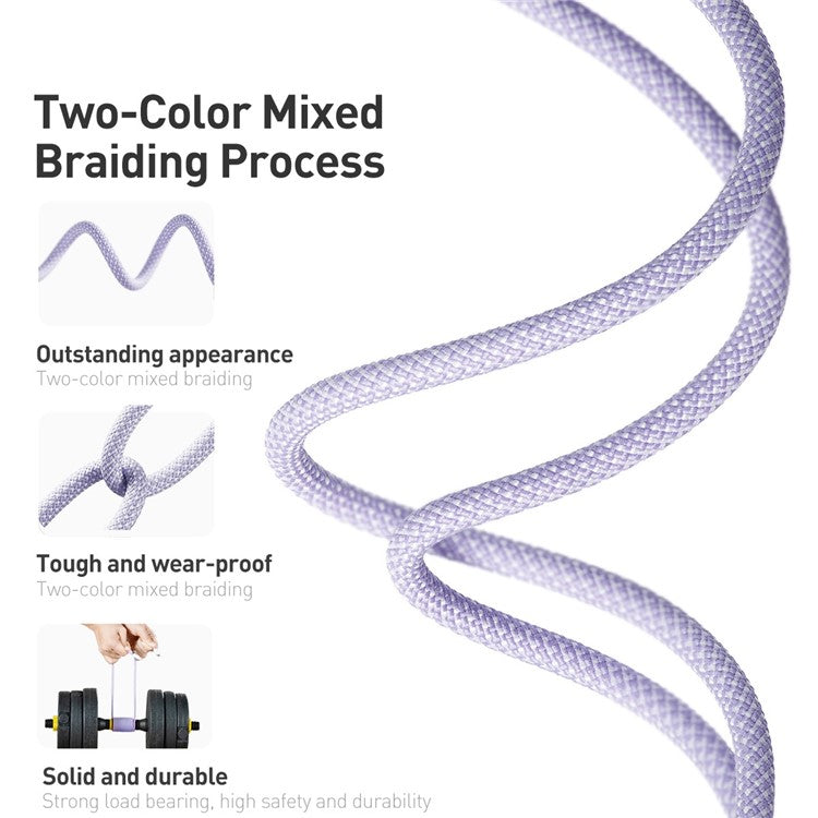 BASEUS Dynamic 2 Series 1m Type-C to 7 Pin Data Cable PD 20W Fast Charging Cable for iPhone - Purple