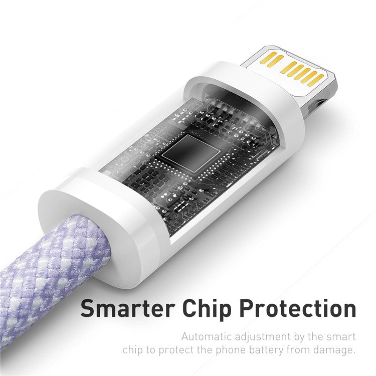 BASEUS Dynamic 2 Series 1m Type-C to 7 Pin Data Cable PD 20W Fast Charging Cable for iPhone - Purple