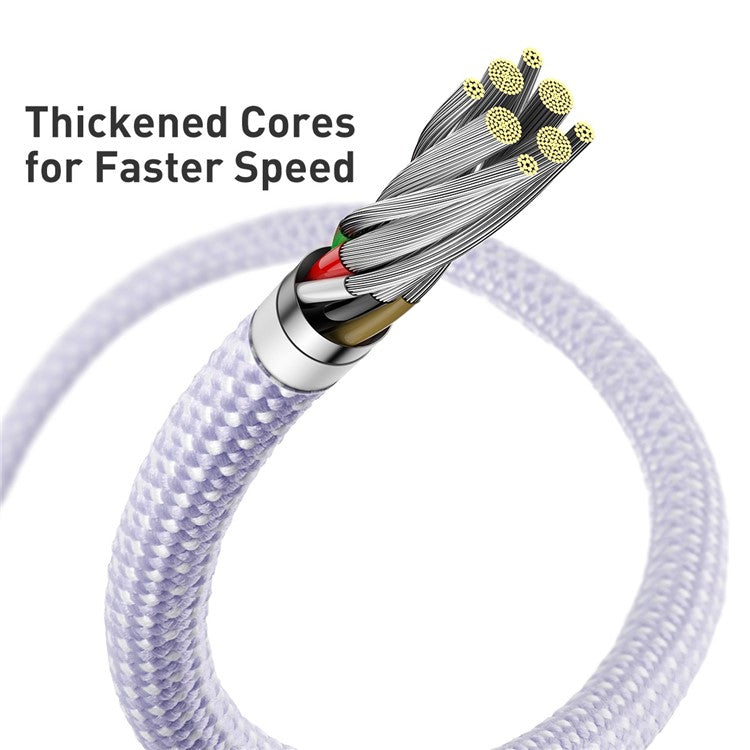 BASEUS Dynamic 2 Series 1m Type-C to 7 Pin Data Cable PD 20W Fast Charging Cable for iPhone - Purple