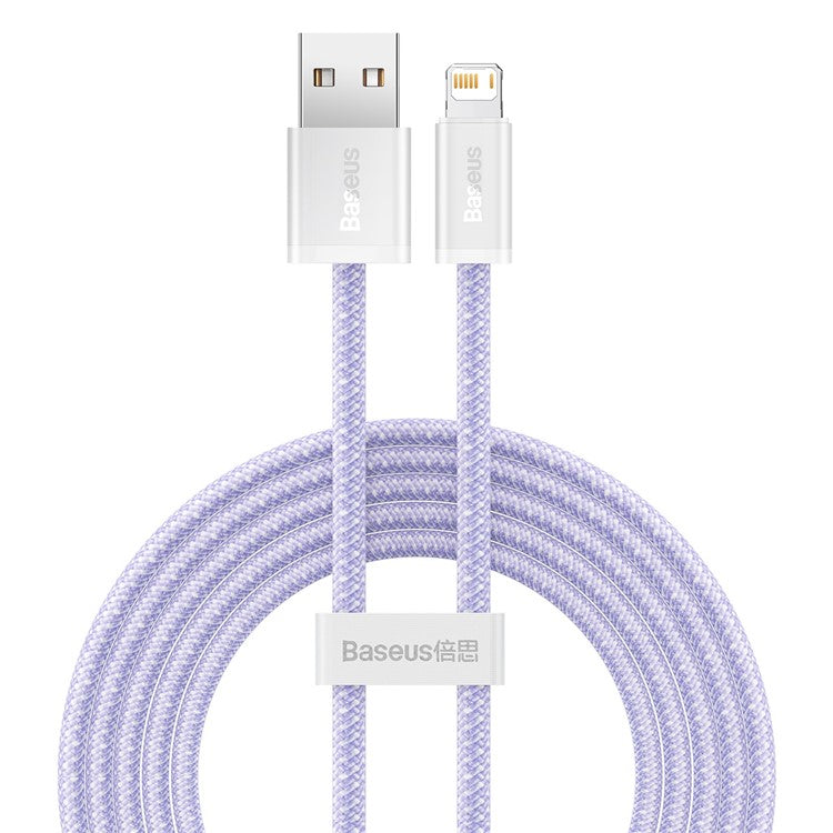 BASEUS Dynamic 2 Series 2m USB to 6 Pin Data Cable for iPhone, 2.4A Fast Charging Braided Cord - Purple