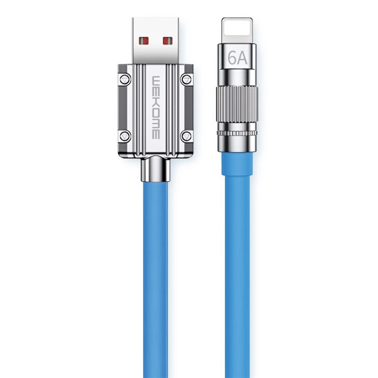 WEKOME Wingle Series 1m 6A USB to Lightning Super Fast Charging Round Cord Anti-freeze Thicken Data Cable - Blue